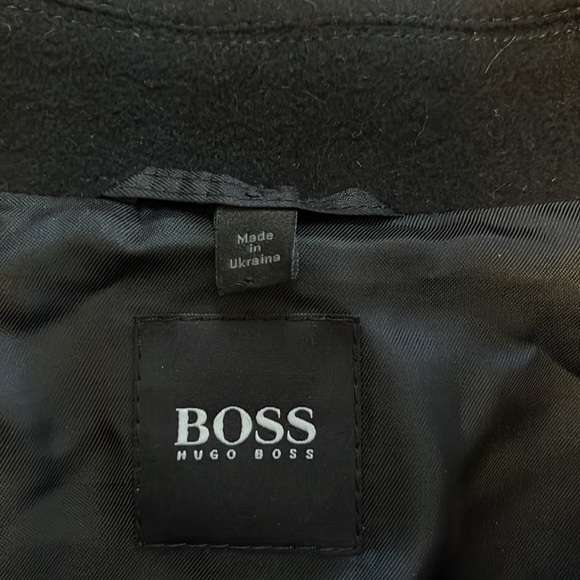 Hugo Boss mens button up wool/cashmere black coat 42R - Picture 3 of 13